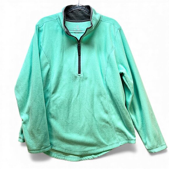 Made For Life Woman's Teal XL 3/4 Zip Pullover Sweater Jacket - Picture 1 of 11